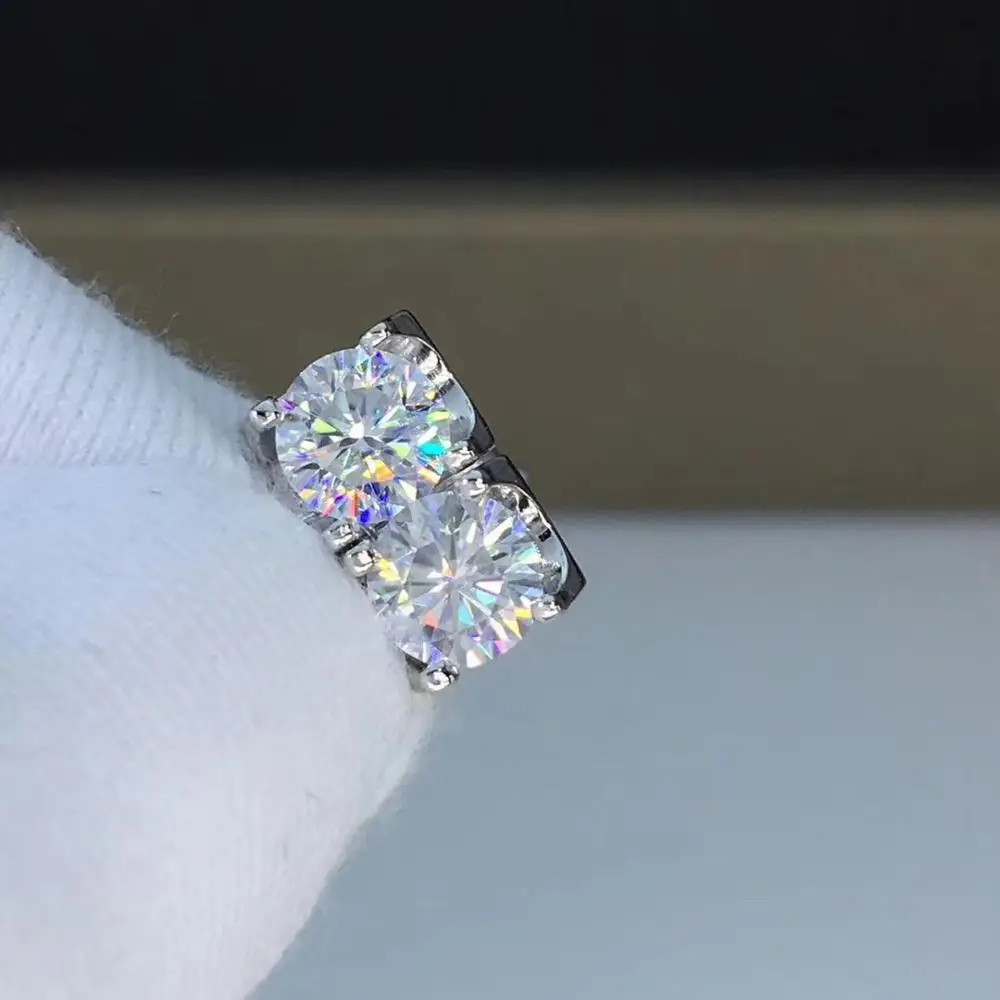 Poetry Of Jew Store Round Moissanite Cut Total 1.00ct Diamond Test Passed Moissanite Silver Earring Jewelry Girlfriend Gift
Poetry Of Jew Store Round Moissanite Cut Total 1.00ct Diamond Test Passed Moissanite Silver Earring Jewelry Girlfriend Gift