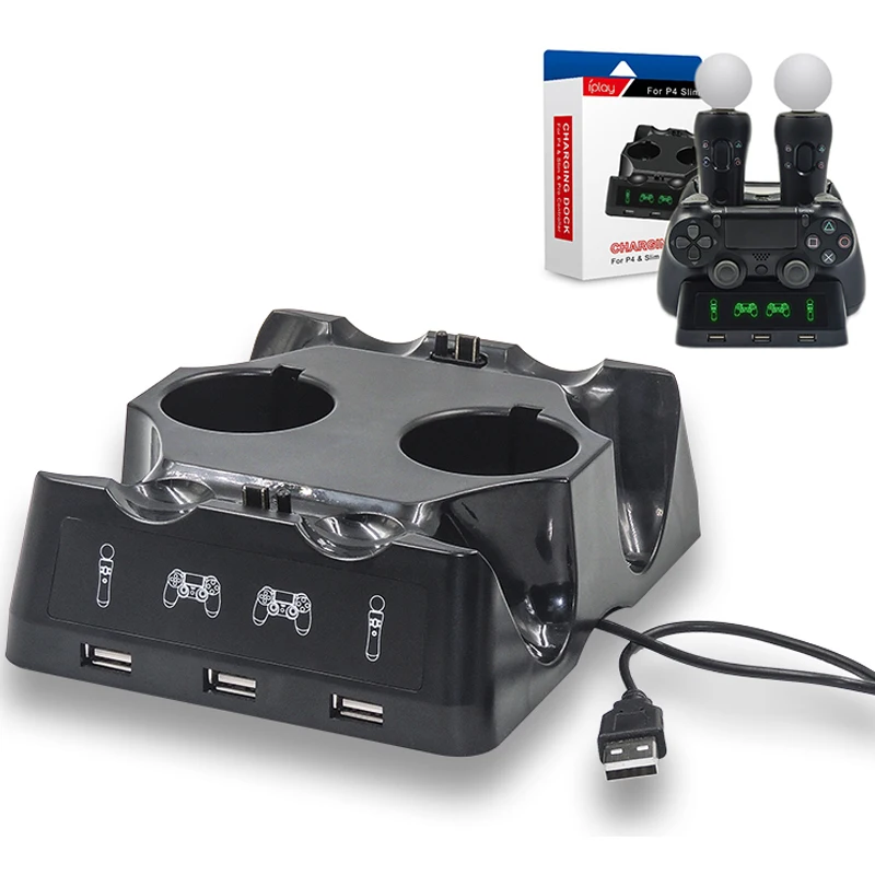 For Playstation 4 PS4 Slim Pro PS VR PS Move Motion Controllers 4 in 1 Charger Dualshock USB Charging Dock Station Storage Stand
For Playstation 4 PS4 Slim Pro PS VR PS Move Motion Controllers 4 in 1 Charger Dualshock USB Charging Dock Station Storage Stand