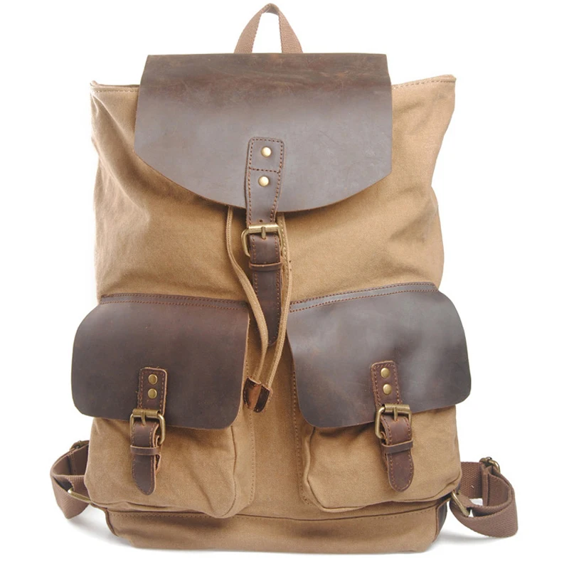 Vintage Military Canvas+Crazy horse Leather men's backpack School Backpack canvas Fashion Backpack male Travel Bag Bucket Bag
Vintage Military Canvas+Crazy horse Leather men's backpack School Backpack canvas Fashion Backpack male Travel Bag Bucket Bag