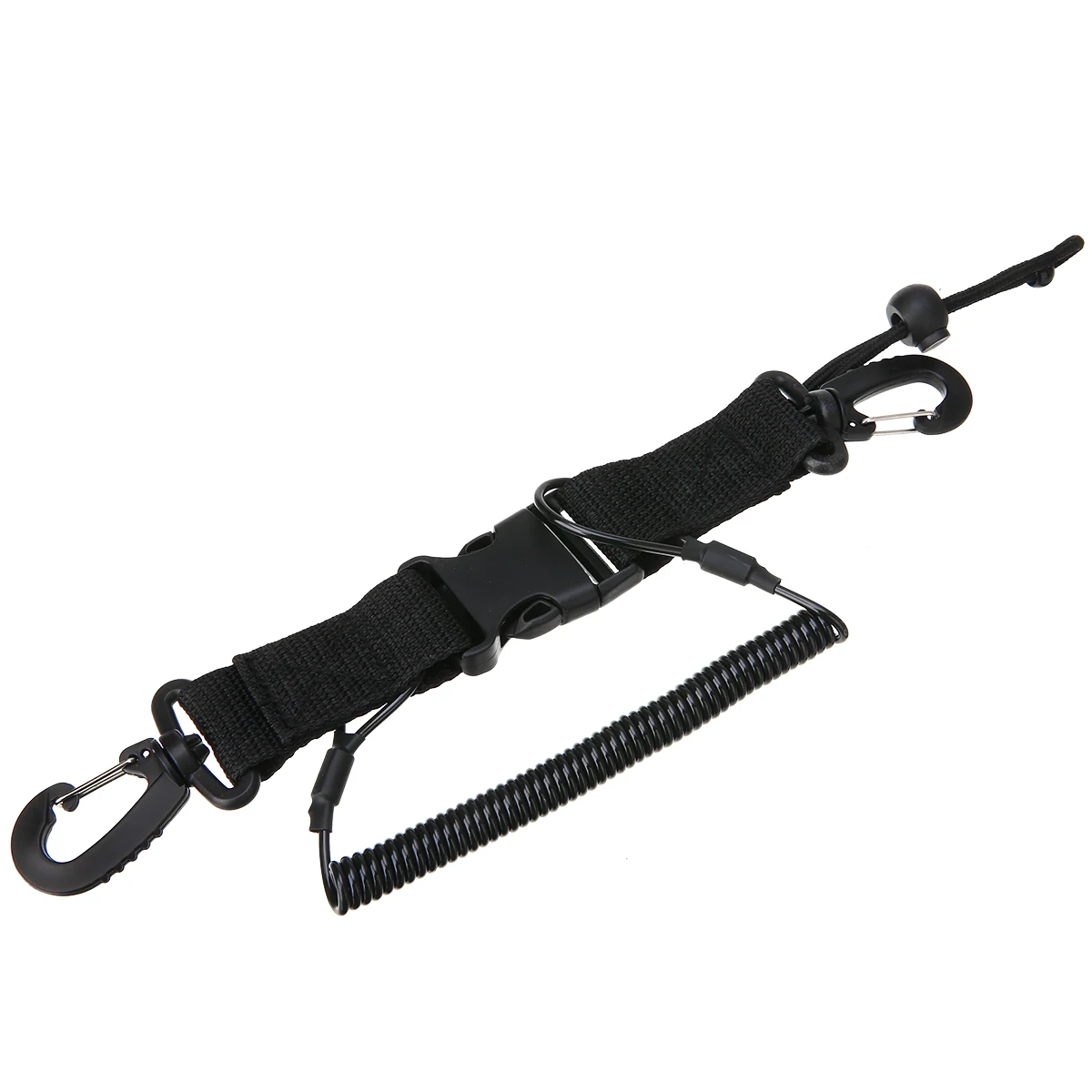 1Pc Lanyard Spring Coil Camera Scuba Diving Dive With Quick Release Buckle Clips For Underwater Dive Diving