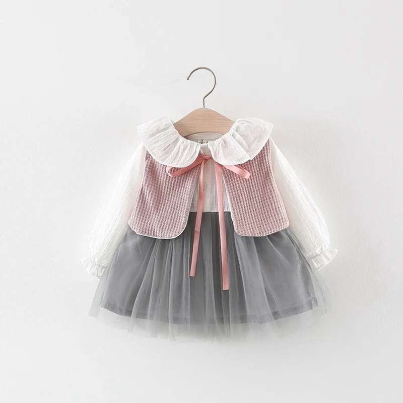 Autumn Girls Dress Children Kids Baby Infants Long Sleeve Princess Party Vestidos+Knitwear Waistcoat Outwear 2pcs Set S9315
Autumn Girls Dress Children Kids Baby Infants Long Sleeve Princess Party Vestidos+Knitwear Waistcoat Outwear 2pcs Set S9315