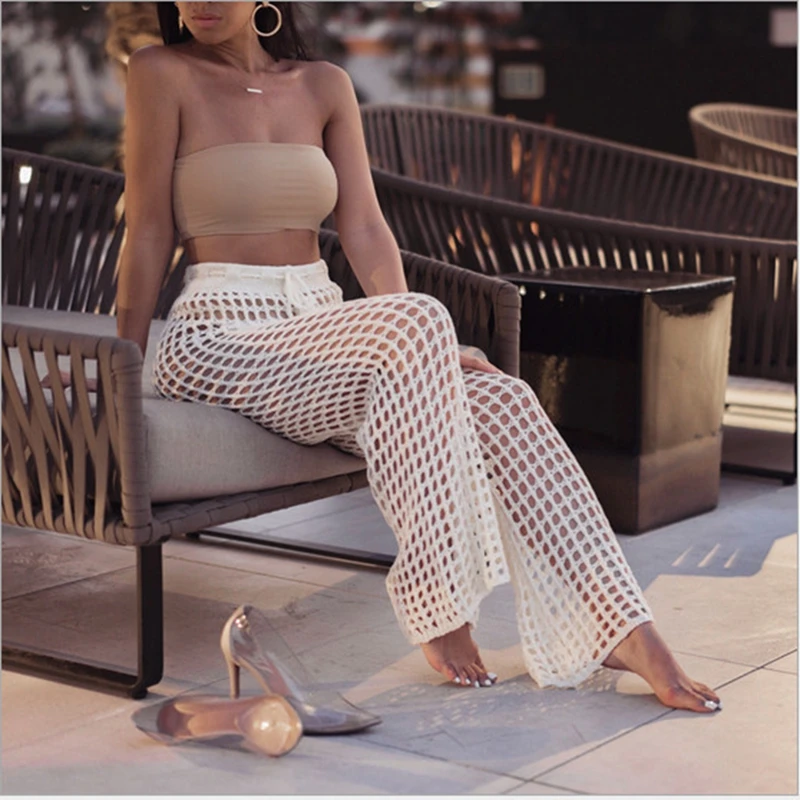 2018 Spring & Autumn Women White Crochet Pants Lace Hollow Out High Waist Sexy Lace Beach Loose Soft Wide Leg Women Trousers
2018 Spring & Autumn Women White Crochet Pants Lace Hollow Out High Waist Sexy Lace Beach Loose Soft Wide Leg Women Trousers