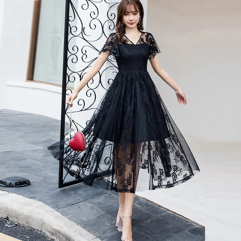 Summer French party dress plus size lace mesh patchwork long Dress petal sleeve beaded dress elegant casual longos vestidos 4XL
Summer French party dress plus size lace mesh patchwork long Dress petal sleeve beaded dress elegant casual longos vestidos 4XL
