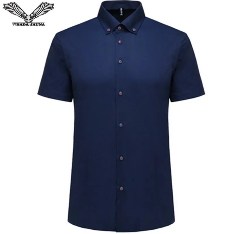 VISADA JAUNA 2017 New Men's Shirt Short Sleeve Slim Popular Casual Brand Clothing Solid Cotton Dress Chemise Homme Size 5XL N962
VISADA JAUNA 2017 New Men's Shirt Short Sleeve Slim Popular Casual Brand Clothing Solid Cotton Dress Chemise Homme Size 5XL N962