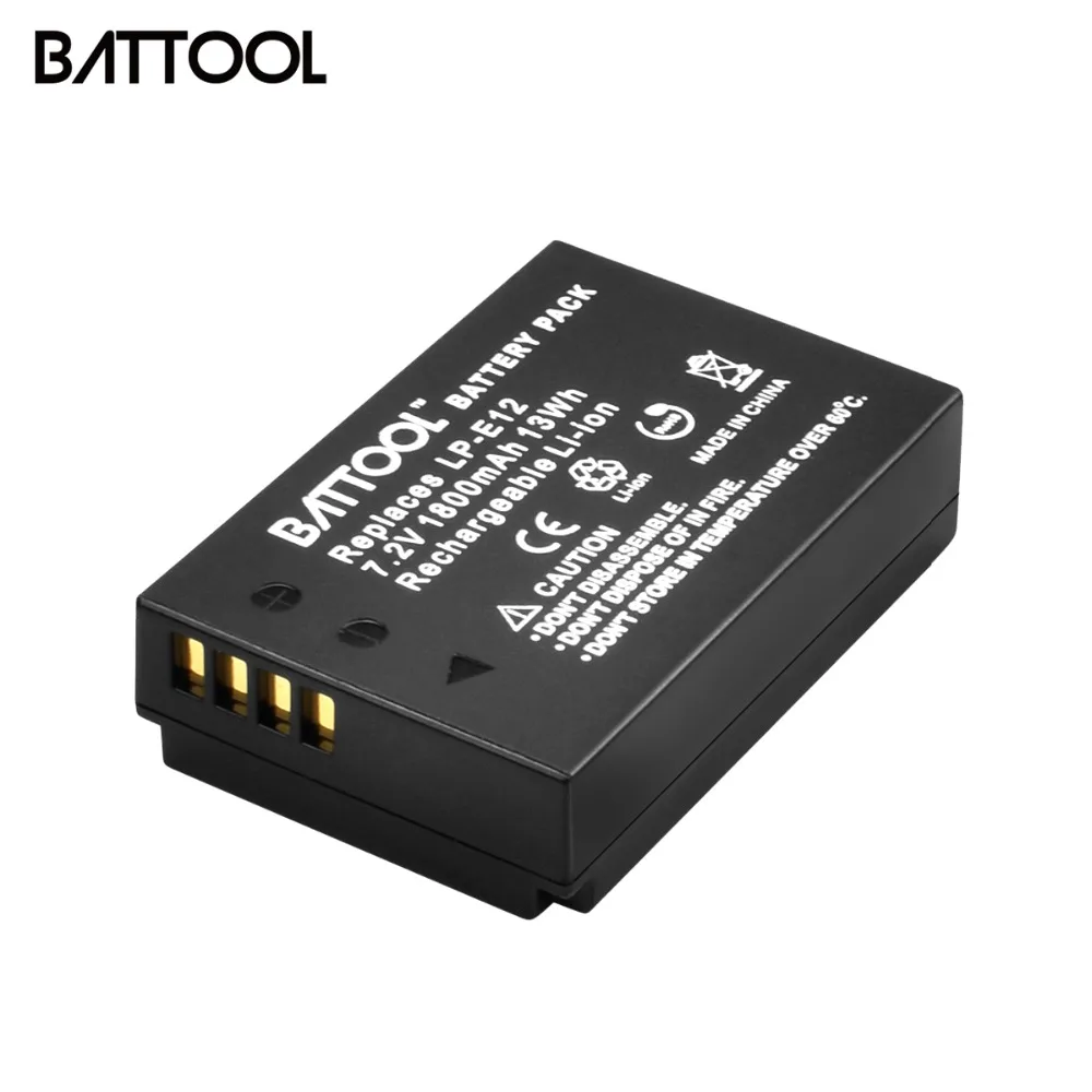 BATTOOL 1800mAh LP E12 LP-E12 Battery for Canon Rebel SL1 EOS 100D EOS M EOS M2 EOS M10 Mirrorless Digital Camera
BATTOOL 1800mAh LP E12 LP-E12 Battery for Canon Rebel SL1 EOS 100D EOS M EOS M2 EOS M10 Mirrorless Digital Camera