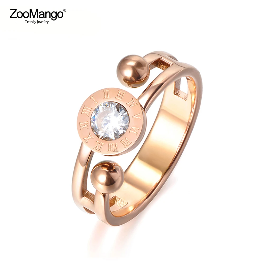 ZooMango Rose Gold Roman Numerals Pattern CZ Crystal Stylish Titanium Steel Engagement Wedding Rings For Women Anneau ZR17057
ZooMango Rose Gold Roman Numerals Pattern CZ Crystal Stylish Titanium Steel Engagement Wedding Rings For Women Anneau ZR17057