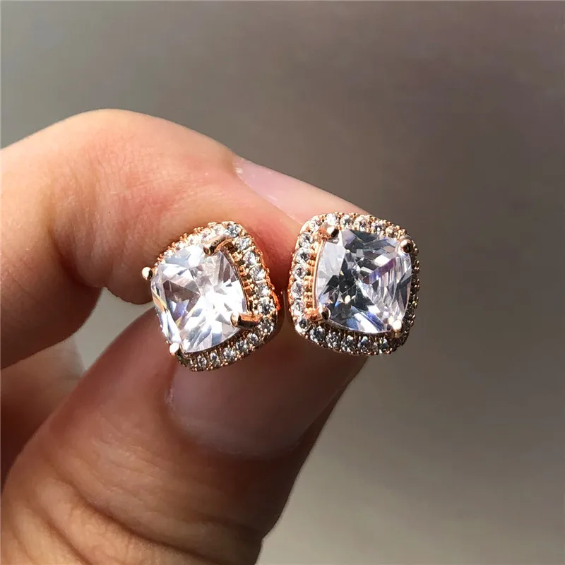 Cute Boho Female Crystal Zircon Stone Earrings Fashion Rose Gold Wedding Earrings Vintage Double Stud Earrings For Women
Cute Boho Female Crystal Zircon Stone Earrings Fashion Rose Gold Wedding Earrings Vintage Double Stud Earrings For Women