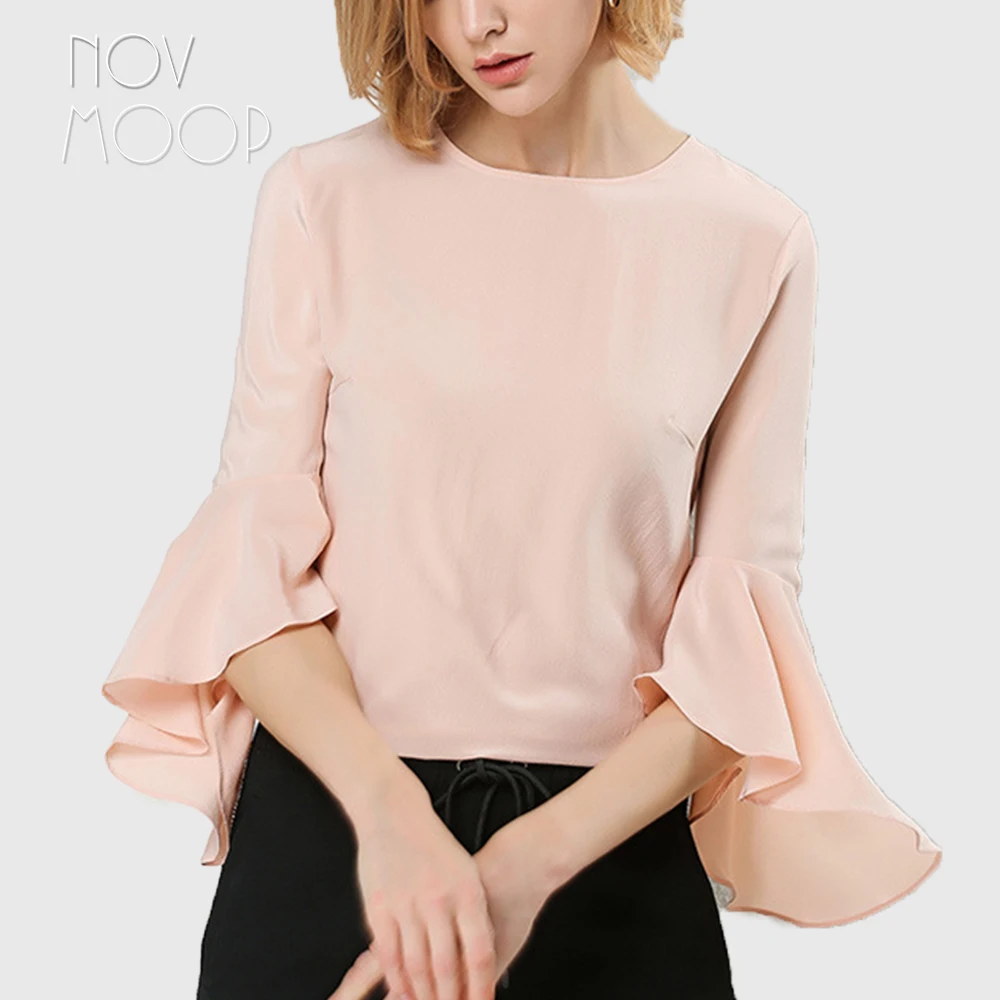 Summer ladies pink mulverry silk tops and blouse three quarter flare sleeve pure silk shirt roupa camisa blusa feminina LT2072
Summer ladies pink mulverry silk tops and blouse three quarter flare sleeve pure silk shirt roupa camisa blusa feminina LT2072