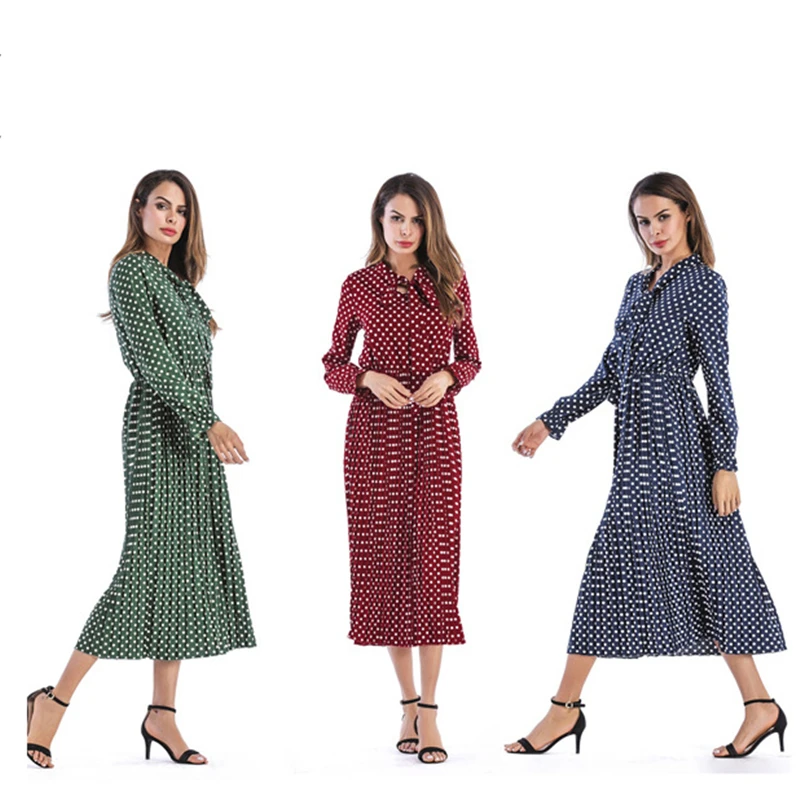 Summer Polka Dot Dress 2019 New Europe and America High Waist XL Green Dress Long Sleeve Beach Chic Dress vestido feminina LR69
Summer Polka Dot Dress 2019 New Europe and America High Waist XL Green Dress Long Sleeve Beach Chic Dress vestido feminina LR69
