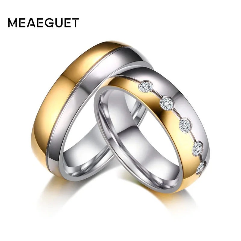 Meaeguet Romantic Cubic Zirconia Lover Wedding Ring Stainless Steel Couple Rings For Promise Finger Jewelry Wedding Bands
Meaeguet Romantic Cubic Zirconia Lover Wedding Ring Stainless Steel Couple Rings For Promise Finger Jewelry Wedding Bands
