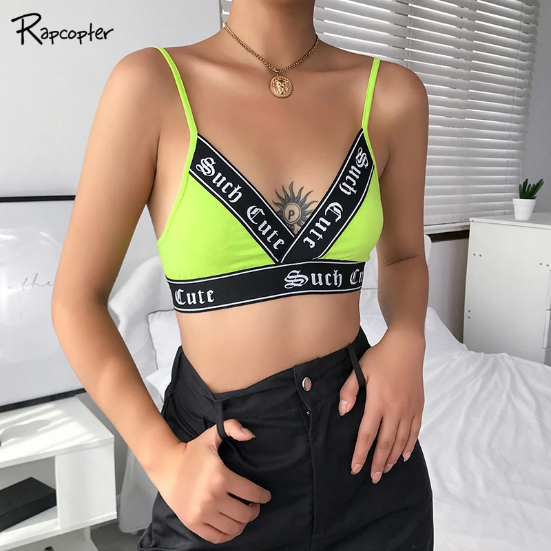 Rapcopter Patchwork Ribbon Women V Neck Tops Backless Sexy Sleeveless Crop Tops Summer Fitness Neon Green Spaghetti Top Summer
Rapcopter Patchwork Ribbon Women V Neck Tops Backless Sexy Sleeveless Crop Tops Summer Fitness Neon Green Spaghetti Top Summer