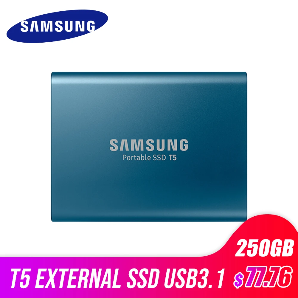 SAMSUNG T5 External SSD 250GB USB3.1 for Desktop Laptop PC Hard Drive External Solid State HDD 100% 250gb
SAMSUNG T5 External SSD 250GB USB3.1 for Desktop Laptop PC Hard Drive External Solid State HDD 100% 250gb