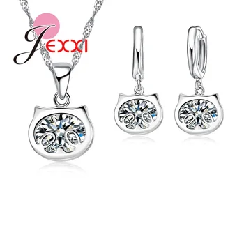 Hot Sale Fashion Vintage Silver Cute Animal Head Charms Necklace Pendants Earrings Jewelry Sets For Women Birthday Gift
Hot Sale Fashion Vintage Silver Cute Animal Head Charms Necklace Pendants Earrings Jewelry Sets For Women Birthday Gift