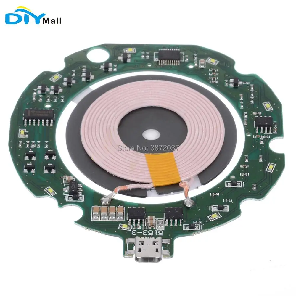 DIYmall 10W Qi wireless charging standard Wireless Charger Module PCBA Circuit Board with Coil DIY Micro USB
DIYmall 10W Qi wireless charging standard Wireless Charger Module PCBA Circuit Board with Coil DIY Micro USB