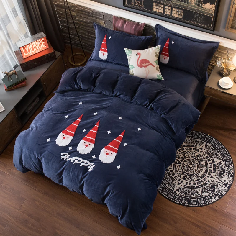 Dark Blue Cartoon Bedding Sets 4Pcs Bedclothes Queen/King Size Bedding Sets Duvet Cover+Bed Sheet+2Pillowcases Christmas Decor
Dark Blue Cartoon Bedding Sets 4Pcs Bedclothes Queen/King Size Bedding Sets Duvet Cover+Bed Sheet+2Pillowcases Christmas Decor