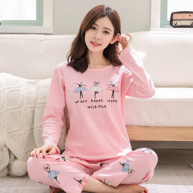 2019 Women Pajamas Sets Autumn Winter Cotton Sexy Home Suit Sleepwear long Sleeve Pyjamas Comfortable Girl shirt+ pants Pajamas
2019 Women Pajamas Sets Autumn Winter Cotton Sexy Home Suit Sleepwear long Sleeve Pyjamas Comfortable Girl shirt+ pants Pajamas