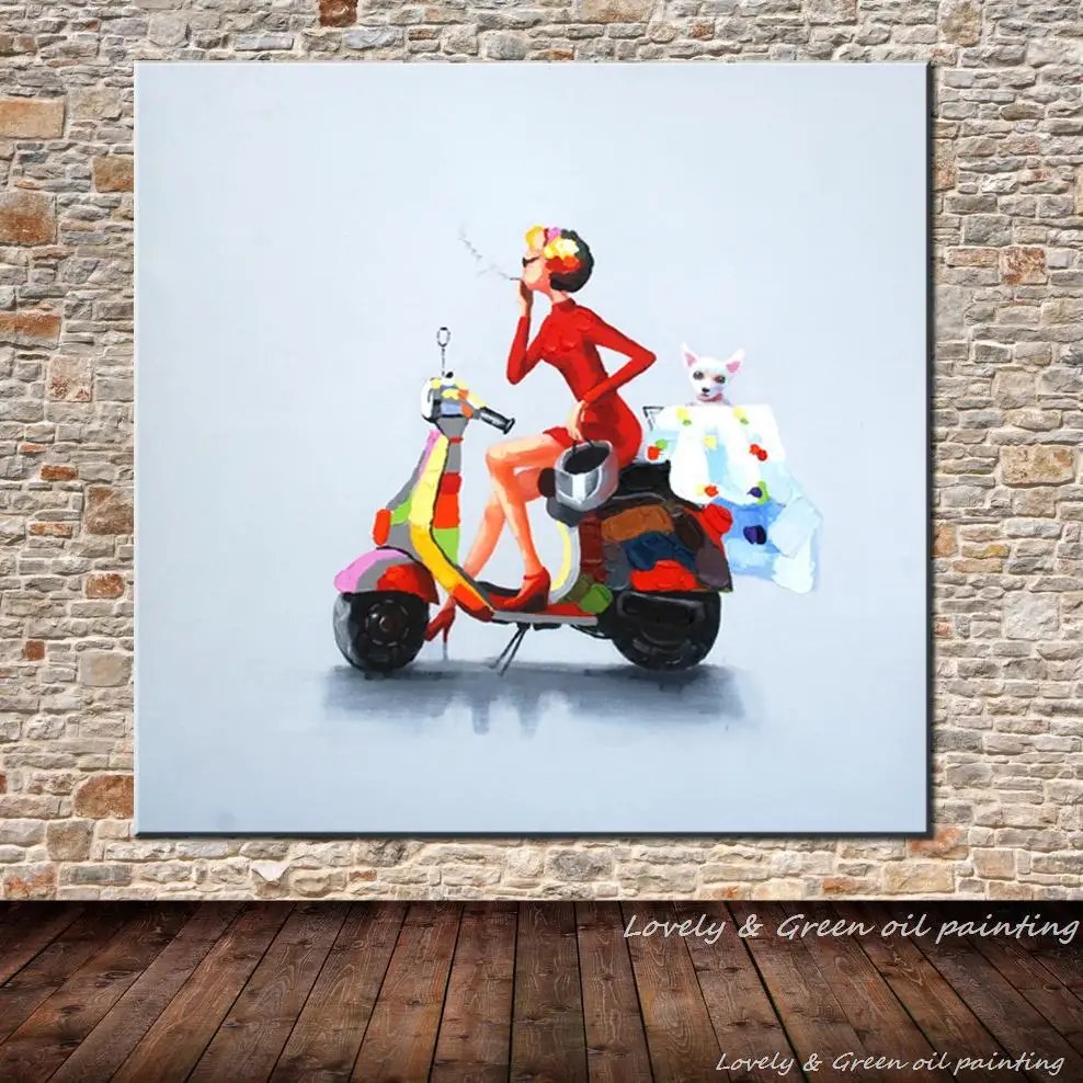 Hand-painted Canvas Wall Art Abstract Oil Painting Home Decoration Modern Art Wall Picture Fashion Female Motorcycle
Hand-painted Canvas Wall Art Abstract Oil Painting Home Decoration Modern Art Wall Picture Fashion Female Motorcycle