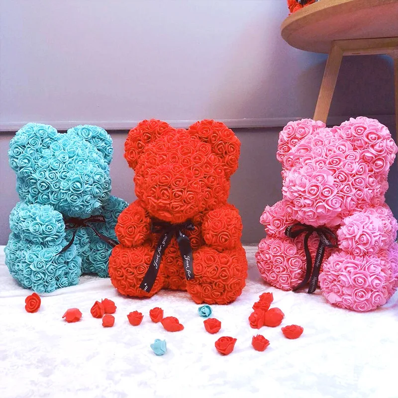 40cm 25cm Bear of Rose Dolls PE Artificial Rose Handmade Romantic Love Heart Rose Flower Bear Valentine's Day wedding Gift
40cm 25cm Bear of Rose Dolls PE Artificial Rose Handmade Romantic Love Heart Rose Flower Bear Valentine's Day wedding Gift