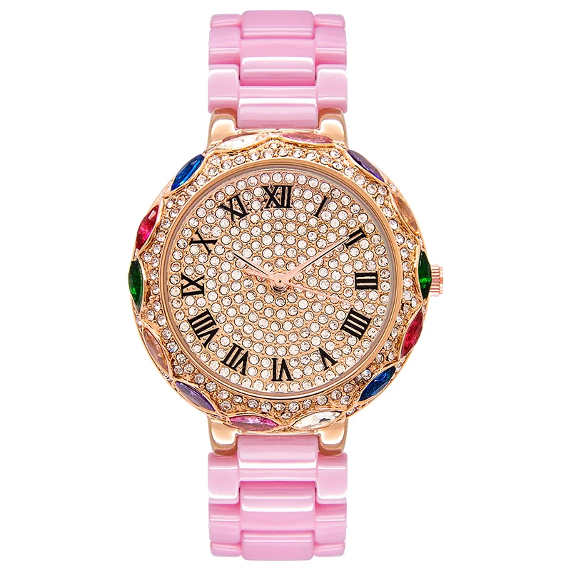 Top luxury Rose gold casual diamond bracelet women watches new Ceramic Strap dress watch Fashion Colorful rhinestone women watch
Top luxury Rose gold casual diamond bracelet women watches new Ceramic Strap dress watch Fashion Colorful rhinestone women watch