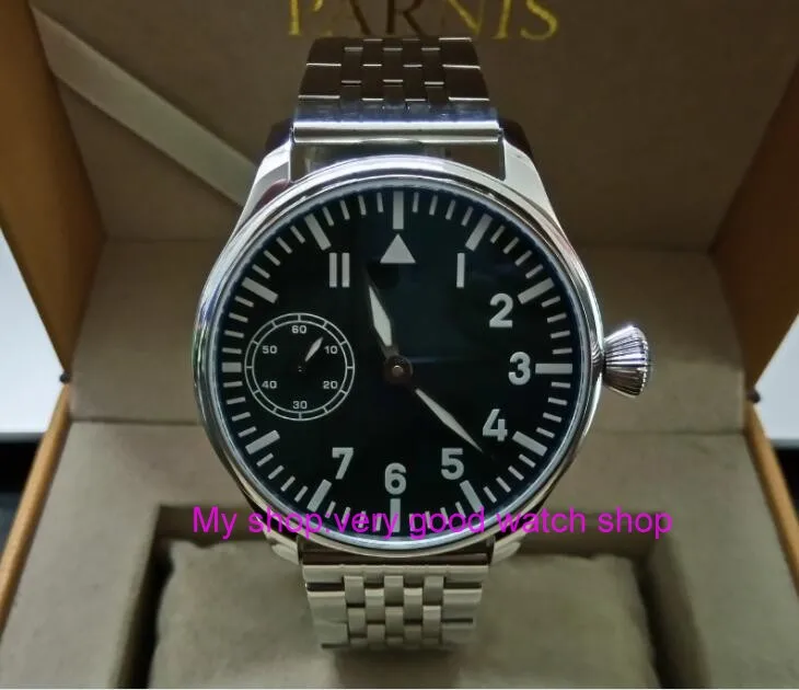 44mm PARNIS black dial Asian 6497 17 jewels Mechanical Hand Wind movement Mechanical watch blue Luminous men's watch sdgd256
44mm PARNIS black dial Asian 6497 17 jewels Mechanical Hand Wind movement Mechanical watch blue Luminous men's watch sdgd256