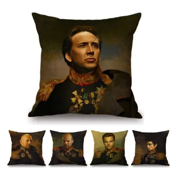 Neoclassic Movie Stars in General Costume Oil Painting Decorative Chair Throw Pillow Linen Celebrity Face Replace Cushion Cover
Neoclassic Movie Stars in General Costume Oil Painting Decorative Chair Throw Pillow Linen Celebrity Face Replace Cushion Cover
