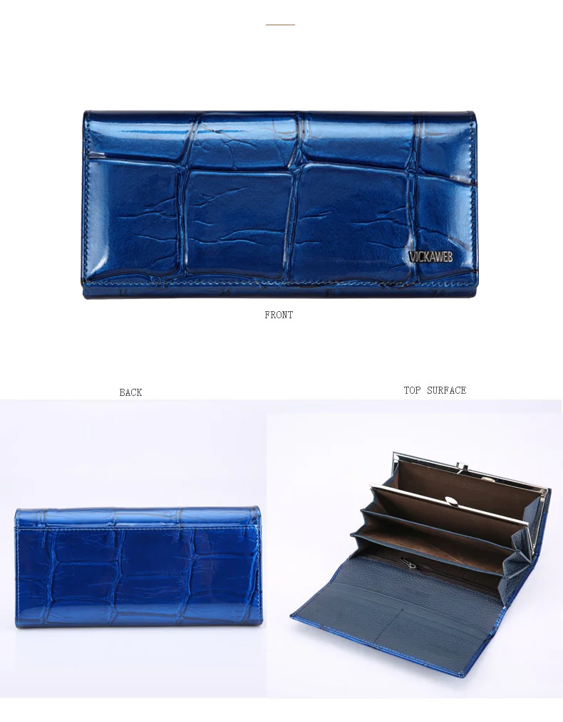 VICKAWEB Magnetic Hasp Wallet Women Genuine Leather Wallet Female Fashion Women Wallets Long Womens Wallets and Lady Coin Purses20170614_013623_012