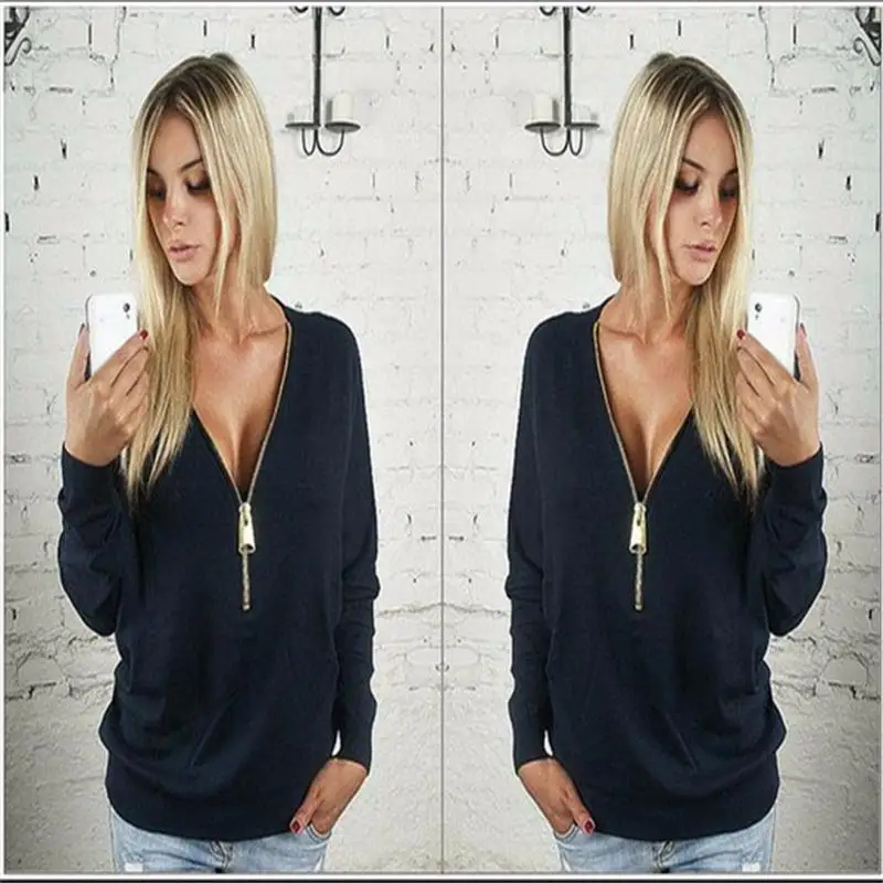 2016 Autumn Women Sweatshirts Zipper V-neck Sexy Hollow Out Backless Tracksuits Hoodies Tops Free Shipping
2016 Autumn Women Sweatshirts Zipper V-neck Sexy Hollow Out Backless Tracksuits Hoodies Tops Free Shipping
