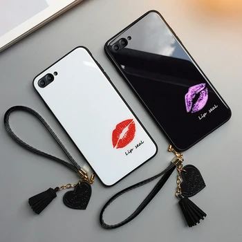 BONVAN Tempered Glass Case For Huawei Honor 9 lite 10 Lip print Hard Cover For Huawei honor 10 9 V9 V10 Tassel Lanyard Cases
BONVAN Tempered Glass Case For Huawei Honor 9 lite 10 Lip print Hard Cover For Huawei honor 10 9 V9 V10 Tassel Lanyard Cases