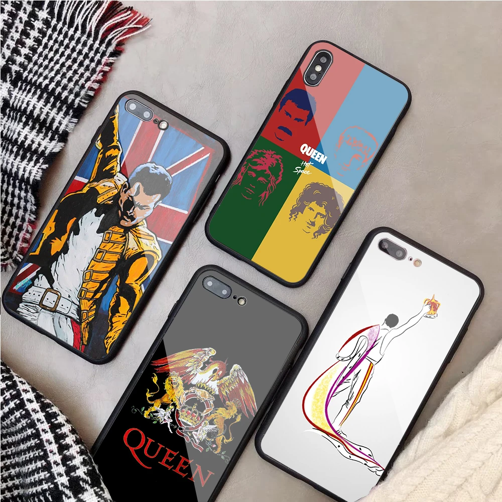 Роскошный чехол из закаленного стекла для телефона Freddie Mercury Queen band iPhone 5 5S SE 6 6plus 7