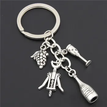 1pc Red Wine Charms Keyring Grape Charms With Wine Opener Keychain Women's Jewelry Key Chains E1632
1pc Red Wine Charms Keyring Grape Charms With Wine Opener Keychain Women's Jewelry Key Chains E1632
