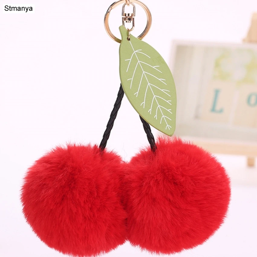 Fashion 8cm ball Key Chain female Bag Charms Accessories faux Fur PomPom cherry Pendants leaf Car Key Ring Gift jewelry K1622
Fashion 8cm ball Key Chain female Bag Charms Accessories faux Fur PomPom cherry Pendants leaf Car Key Ring Gift jewelry K1622