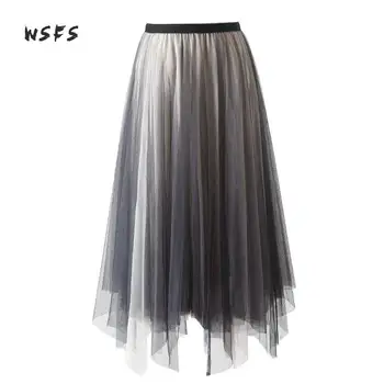 Wsfs Summer Mesh Ball Gown Skirt Black Pink Gray Yellow Elastic Waist Long Skirts Womens 2018 Sexy Party Midi Asymmetrical Skirt
Wsfs Summer Mesh Ball Gown Skirt Black Pink Gray Yellow Elastic Waist Long Skirts Womens 2018 Sexy Party Midi Asymmetrical Skirt