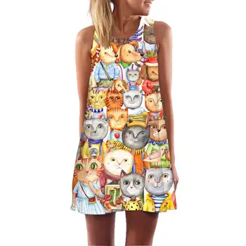 2019 new summer dress plus size cartoon Women Vintage Boho Summer Sleeveless Beach Printed Short Mini Dress
2019 new summer dress plus size cartoon Women Vintage Boho Summer Sleeveless Beach Printed Short Mini Dress