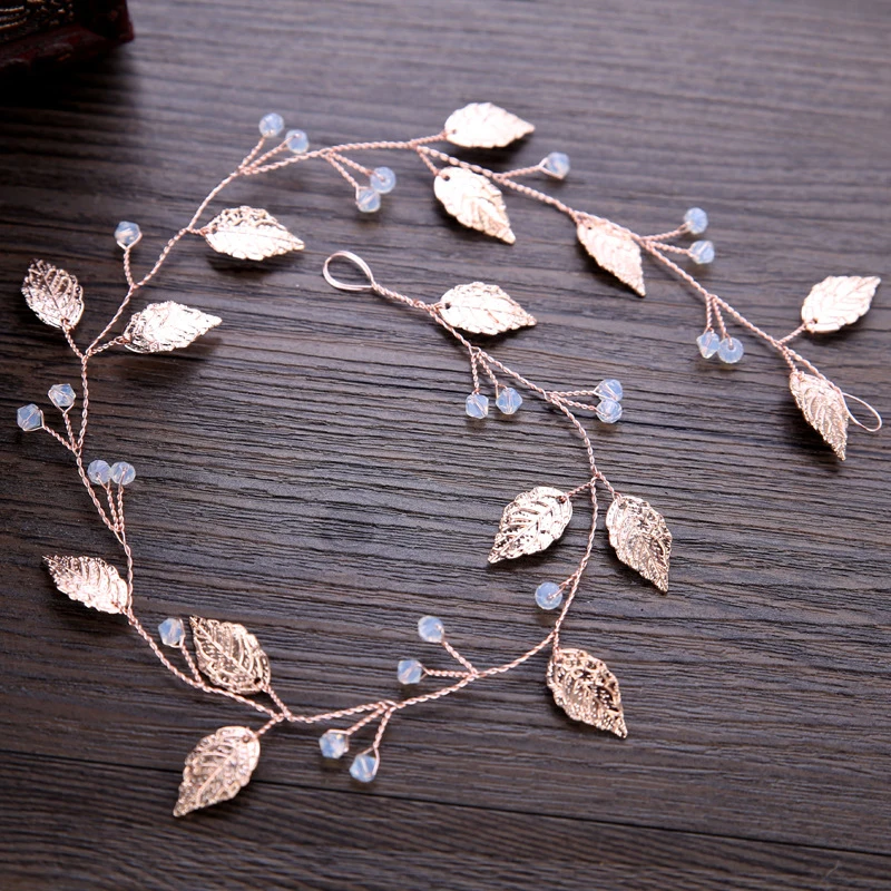Handmade Rose Gold Leaf Bride Headband Beads Bridal Hair Vine Band Bridesmaid Head Pieces For Women Wedding Accessories
Handmade Rose Gold Leaf Bride Headband Beads Bridal Hair Vine Band Bridesmaid Head Pieces For Women Wedding Accessories