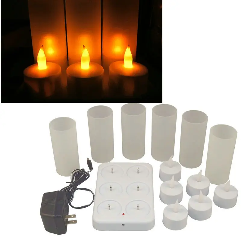 set of 6 Rechargeable led candle Flameless Tea Light electric lamp waxless Valentine Home Wedding church Table DIY decor-AMBER
set of 6 Rechargeable led candle Flameless Tea Light electric lamp waxless Valentine Home Wedding church Table DIY decor-AMBER