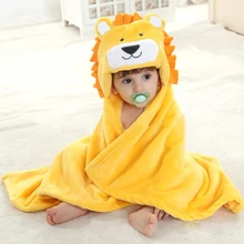 Toalha de banho de bebê com capuz para bebê cobertor de bebê crianças toalha de poncho com capuz material recém-nascido para bebês swaddle cobertor(China)