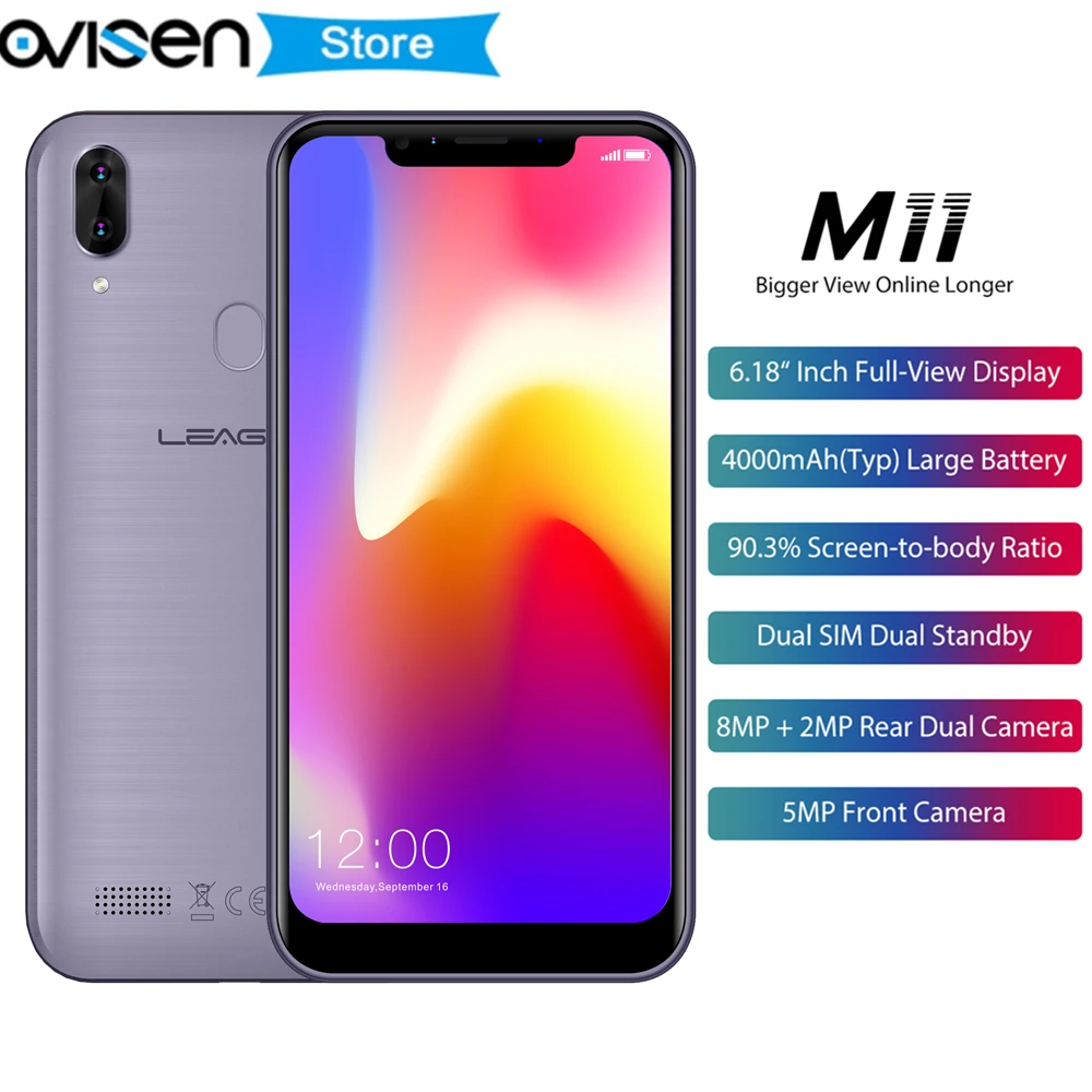 LEAGOO M11 6.18" Android 8.1 Smartphone 4000mAh 2GB 16GB MT6739 Quad Core Fingerprint Face ID OTG Quick Charging 4G Mobile Phone
LEAGOO M11 6.18" Android 8.1 Smartphone 4000mAh 2GB 16GB MT6739 Quad Core Fingerprint Face ID OTG Quick Charging 4G Mobile Phone