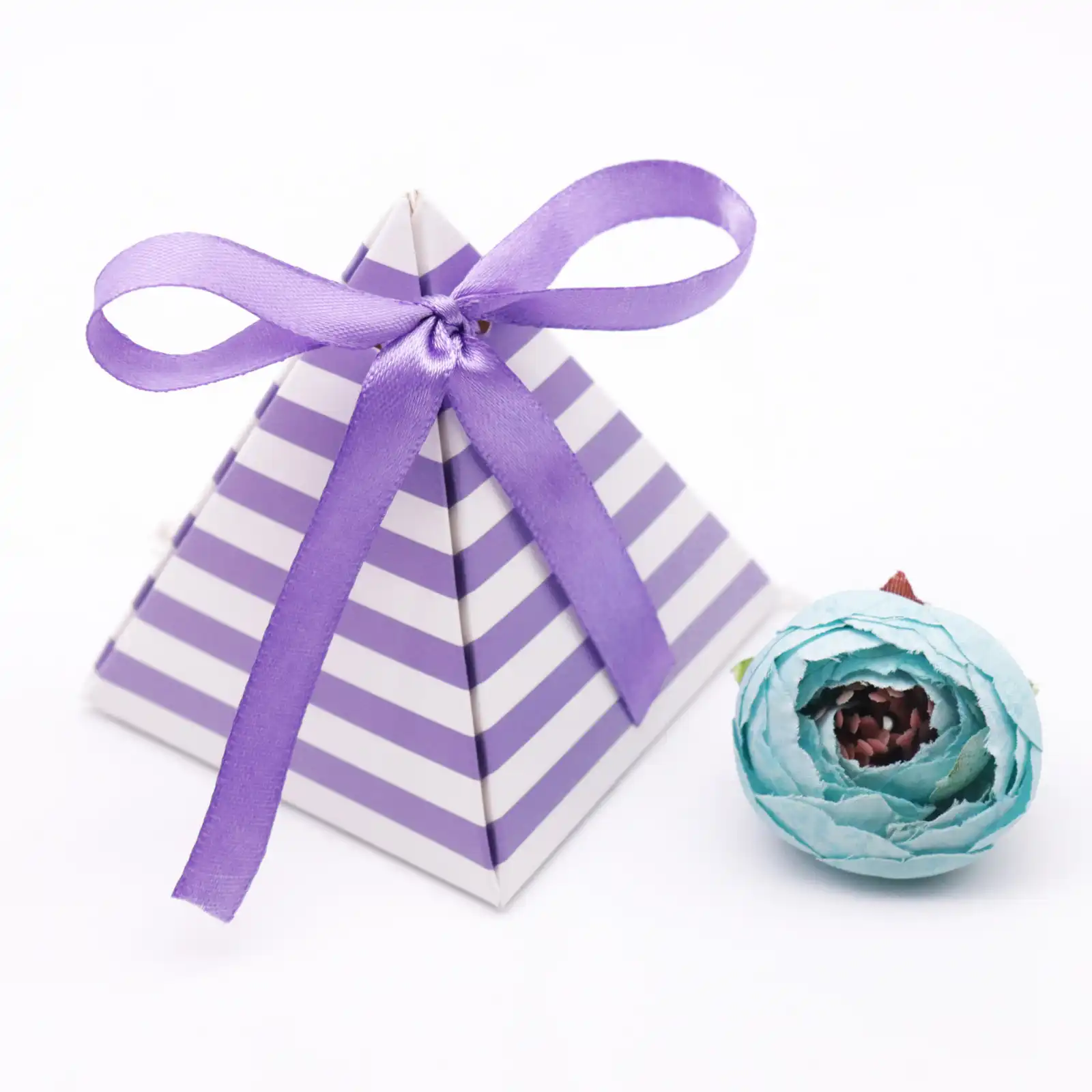 triangular shape candy box with ribbon chocolate gift box for