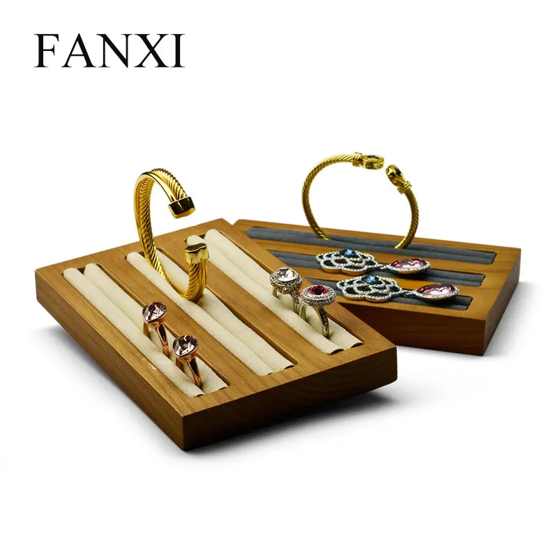 FANXI 2PcsSolid Wood Jewelry Display 3 Rows Ring Earrings Bangle Holder with Microfiber Ring Expositor Jewelry Tray Organizer
FANXI 2PcsSolid Wood Jewelry Display 3 Rows Ring Earrings Bangle Holder with Microfiber Ring Expositor Jewelry Tray Organizer