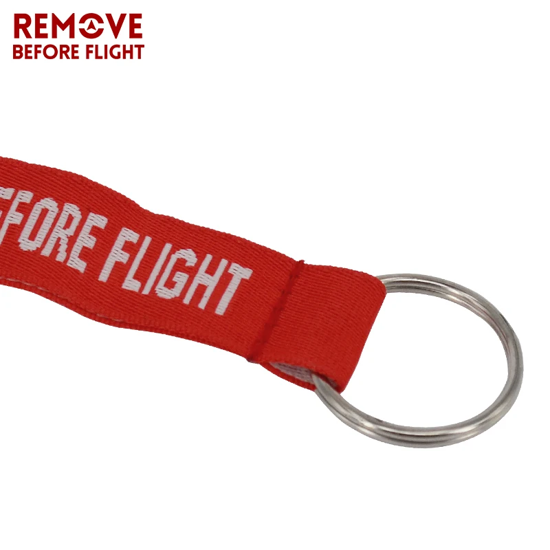 Remove Before Flight Key Chain Llaveros Hombre Red Keychain Woven Letter Keyring Jewelry Aviation Tags OEM Key Chains Safety Tag (6)