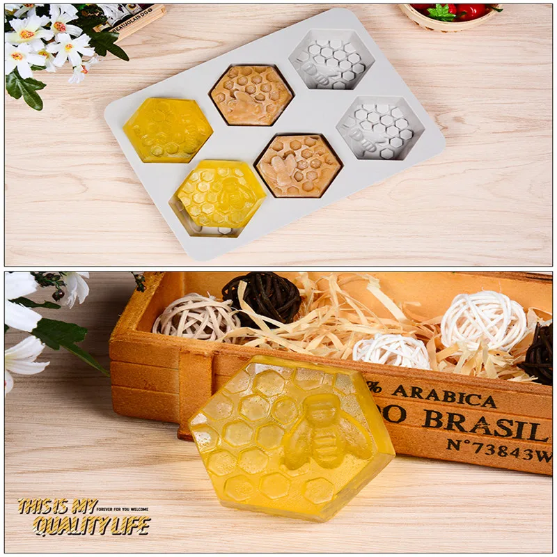 Honey Bee hexagon Silicone Soap Mold 6 Forms For Crafts Cube Multi DIY Handmade Soap Making Supplies Material Tools
Honey Bee hexagon Silicone Soap Mold 6 Forms For Crafts Cube Multi DIY Handmade Soap Making Supplies Material Tools