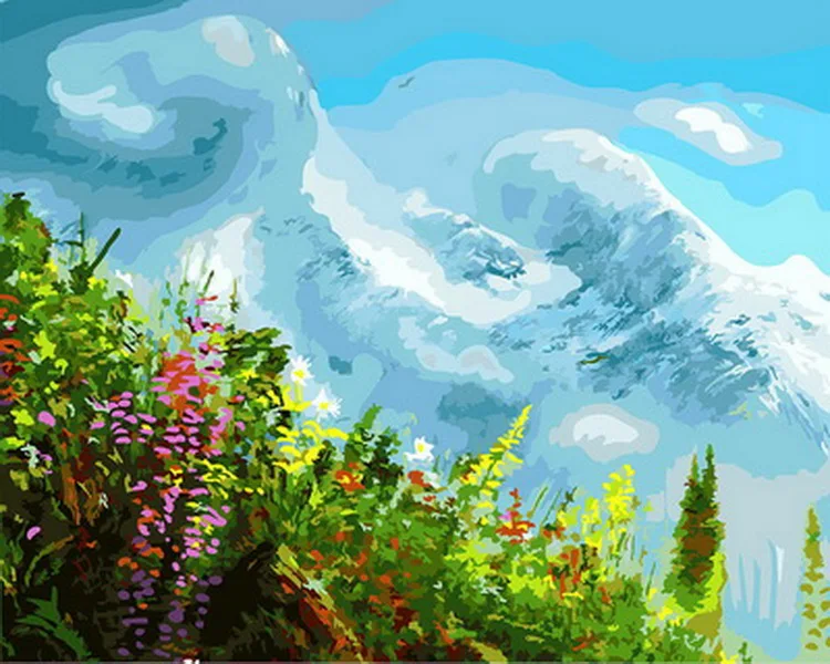 

Frameless diy paintings by numbers paint by number for home decor oil picture painting 5065cm hillside