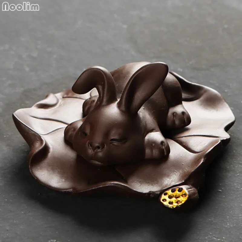NOOLIM Chinese Yixing Purple Clay Tea Pet Tea Accessories Rabbit Lotus Tea Set Kung Fu Tea Lovely Home Decoration
NOOLIM Chinese Yixing Purple Clay Tea Pet Tea Accessories Rabbit Lotus Tea Set Kung Fu Tea Lovely Home Decoration