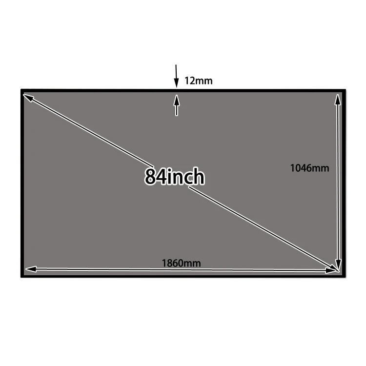 84INCH Black Crystal screen dimension
