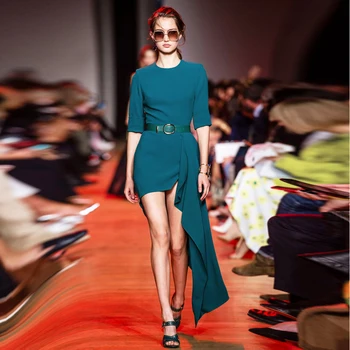 New contracted temperament irregular dress dress female belt cultivate morality dress in the spring of 2019
New contracted temperament irregular dress dress female belt cultivate morality dress in the spring of 2019