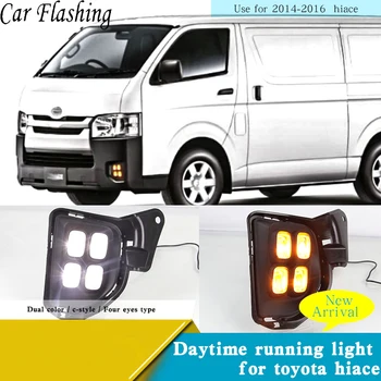 Car Flashing 1set For Toyota Hiace 2014 2015 2016 LED DRL Daytime Running Light Daylight fog yellow turn Signal lamp car Styling
Car Flashing 1set For Toyota Hiace 2014 2015 2016 LED DRL Daytime Running Light Daylight fog yellow turn Signal lamp car Styling
