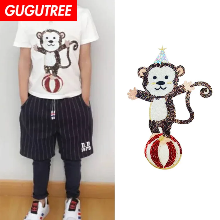 GUGUTREE embroidery Sequins big monkey patches cartoon animal patches badges applique patches for clothing ZM-51
GUGUTREE embroidery Sequins big monkey patches cartoon animal patches badges applique patches for clothing ZM-51