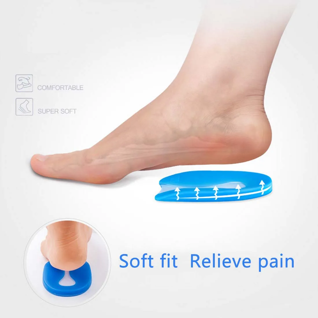 U Shaped Silicone Half Size Shoes Insole for 40-45 Size Insert Plantar Fasciitis Pain Relief Foot Pad
U Shaped Silicone Half Size Shoes Insole for 40-45 Size Insert Plantar Fasciitis Pain Relief Foot Pad