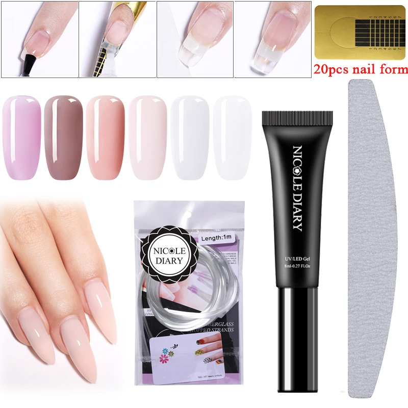 NICOLE DIARY Poly Extention Gel Set 8ml Nail Art French Clear White Gel Polish Nail Tip Crystal UV LED Lamp Hard Jelly Gel
NICOLE DIARY Poly Extention Gel Set 8ml Nail Art French Clear White Gel Polish Nail Tip Crystal UV LED Lamp Hard Jelly Gel