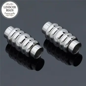 2pcs/lot Stainless Steel Tube Magnetic Clasps for Round Leather Bracelet Connector Clasps end Caps DIY Jewelry Findings F5273
2pcs/lot Stainless Steel Tube Magnetic Clasps for Round Leather Bracelet Connector Clasps end Caps DIY Jewelry Findings F5273